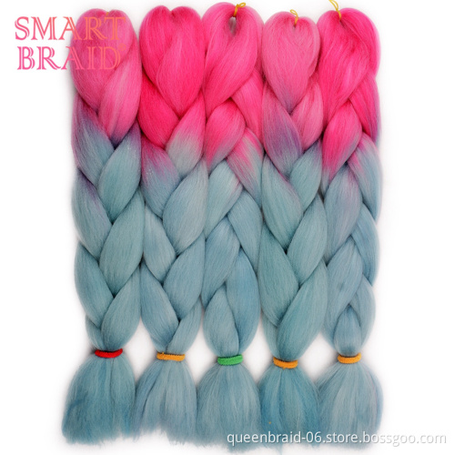 Hot Water Set Yaki Other Artificial Hair Extensions Ombre 2 Tone Crochet Hair 24 inch Synthetic Braiding Jumbo Hair Braid